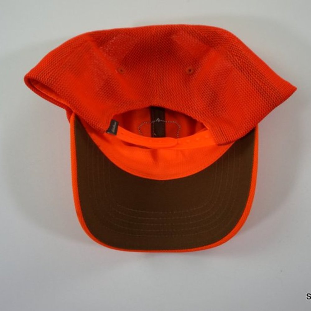 Eddie Bauer Leather Patch Hat Baseball Cap Orange - image 4